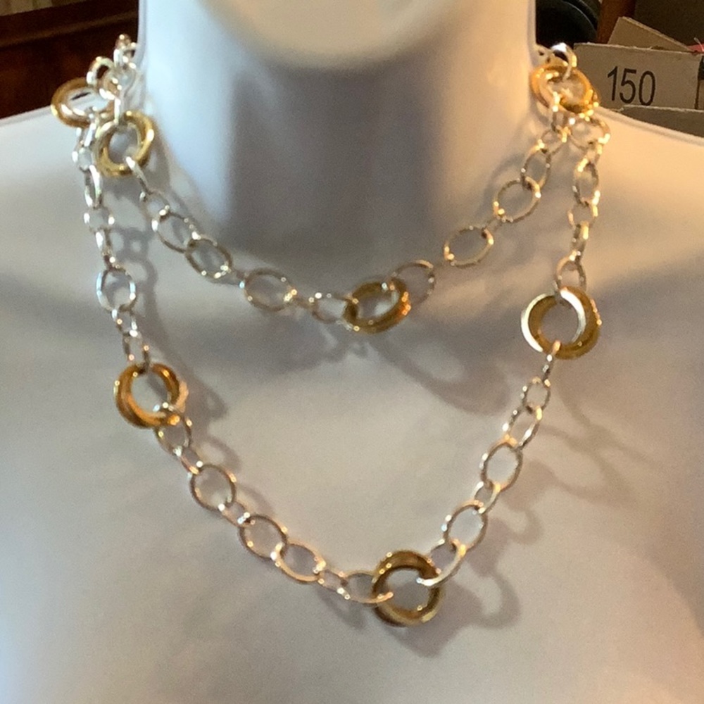 Long Mixed Metal Necklace
